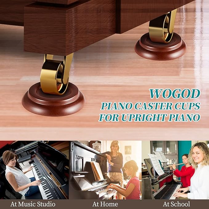Piano Caster Cups - Upright Piano Wheel Floor Protectors Piano Coasters .Set of 4 - Image 4