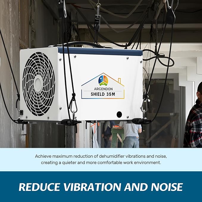 ARGENDON Hanging Kits for Compact Dehumidifiers, Easy Way to Raise and Lower Dehumidifier, Helps Reduce Noise and Vibration of the Unit, Suitable for ARGENDON Crawl Space Dehumidifier Black - Image 2