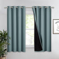 NICETOWN Greyish Blue 100% Blackout Lined Curtain, 2 Thick Layers Completely Blackout Window Treatment Thermal Insulated Drape for Kitchen/Bedroom (1 PC, 52" Width x 63" Length Each Panel) by NICETOWN