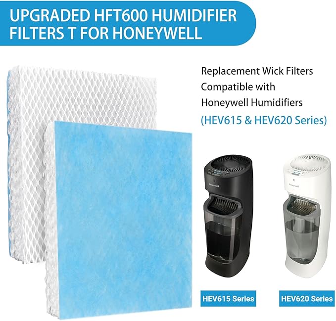 Lemige 4 Pack HFT600 Humidifier Filters T Compatible with Honeywell Humidifier HEV615 and HEV620, Compare to Part HFT600T HFT600PDQ, Upgraded HFT600PF1 Replacement Wicking Filter T - Image 2