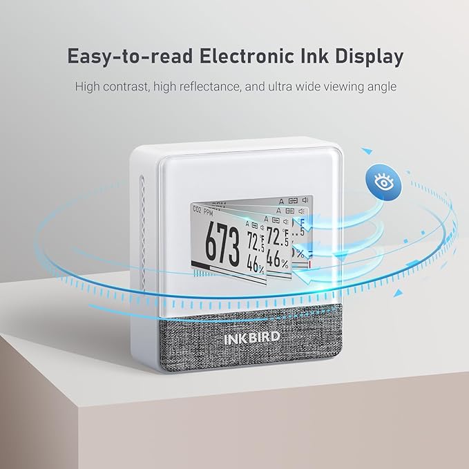 INKBIRD Portable CO2 Detector with Bluetooth, Smart Indoor Air Quality Monitor, can detects CO2, Temperature, Humidity, etc., Electronic Ink Display & 4 Years Battery Life, for Home, Office, motorhome - Image 8