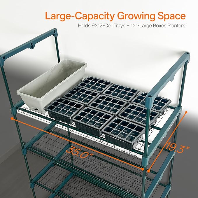Bstrip Indoor Greenhouse with Grow Light, 4-Tier Mini Green House, 4Pcs Grow Lights for Indoor Plants with Timer, Zippered PVC Grow Tent with Airflow Windows, Indoor Greenhouse Cabinet 35x19.3x63in - Image 5