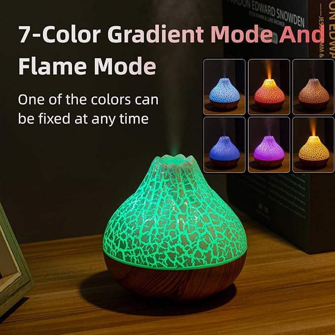 Mini Colorful Cool Humidifier, Volcano Shape Humidifier,USB Personal Desktop Humidifier Volcano Spray Mode, 7 Colors,Super Quiet for Office Room, Bedroom(White) - Image 5