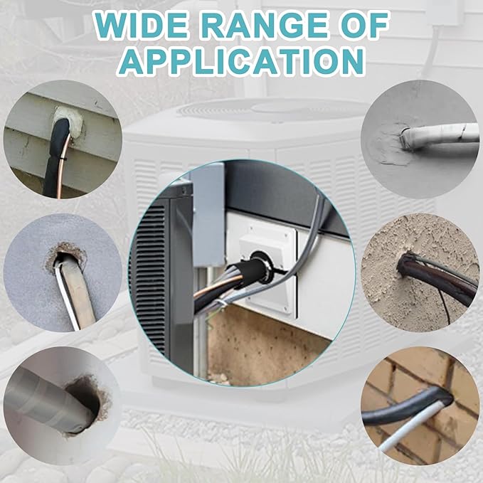HVAC Wall Penetration and Duct Kit Cover, Split Air Conditioning Duct Kit Wall Cover, Easy to Install HVAC Wall Penetration for Indoor and Outdoor Air Conditioning Systems(White) - Image 6