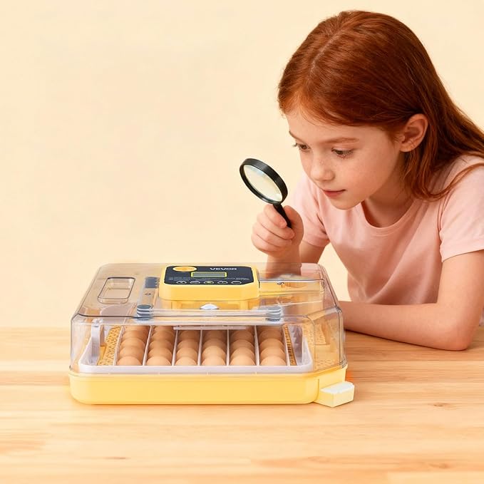 VEVOR 48 Egg Incubator, Automatic Egg Turner with LED Candler, Temperature Display & Auto Humidity Control, 360° View Clear Window, Poultry Eggs Incubator for Hatching Chicks Ducks Goose Quail - Image 8