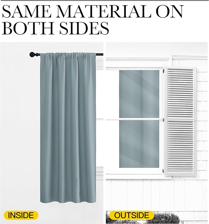 NICETOWN 2 Panels Blackout Curtains, Rod Pocket Thermal Insulated Curtains for Bedroom, Room Darkning Shading Blinds Modern Home Decoration for Living Room, Home Office, W42 x L63 in, Stormy Blue - Image 6
