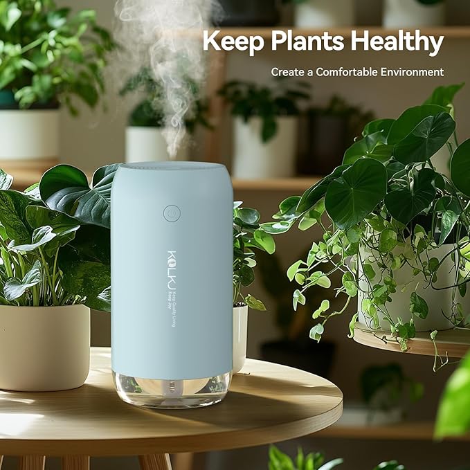 Portable Mini Humidifier, KQLKJ 350ml Small Cool Mist Humidifier, USB Personal Desktop Humidifiers for Bedroom Car Office Travel with Auto Shut-Off & 2 Mist Modes (Blue) - Image 4