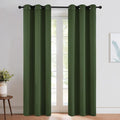 NICETOWN Dark Green Blackout Cafe Satin Curtains for Small Windows, 42" Wide by 84" Long, 2 Panels, Grommet Noise Reducing Faux Silk Blackout Drapes for Dining Room by NICETOWN