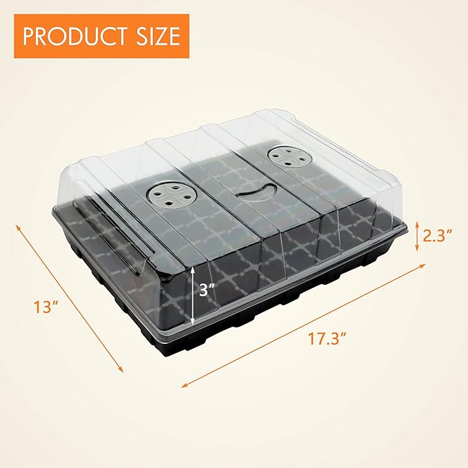 Gardzen Seed Starter Tray, 5 Pack Smiling Face Plant Germination Trays with Total 350-Cell, Seed Starter Kit with Humidity Vented Domes and Bases for Starting Vegetable Flower Herb Seeds 18" x 14" - Image 5