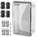 Waterproof Outdoor Project ABS Plastic Junction Box IP67 Weatherproof Dustproof Enclosure with Hinged Cover, Mounting Plate,Wall Brackets for Power Project (Clear,10.2"X6.3"X3.9") by XINYIELE