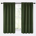 NICETOWN Dark Green Blackout Cafe Satin Curtains for Small Windows, 42" Wide by 63" Long, 2 Panels, Rod Pocket Noise Reducing Faux Silk Blackout Drapes for Dining Room by NICETOWN