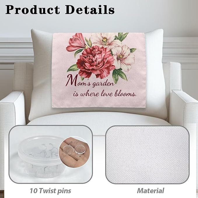 Flower Fashion Headrest Cover for Recliner Non Slip Recliner Decorative Headrest Slipcovers Wear Resistant Slipcover for Sofa Easy to Install Mother's Day Decor - Image 5