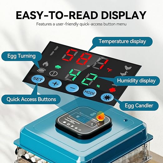 Incubators for Hatching Eggs, 136 Eggs Incubator Digital Poultry Hatcher with Auto Egg Turning, Temp & Humidity Display, 5 Modes, Day Counter & Egg Candler for Chicken/Duck/Goose/Quail - Image 4