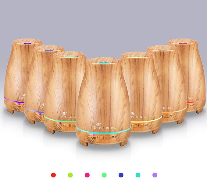 Diffuserlove Essential Oil Diffuser 200ML Aroma Diffuser Mist Humidifiers with 7 Color LED Lights, Auto Shut-Off Function for Bedroom Office Room House - Image 2
