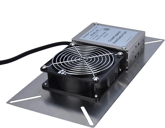 Durablow M1P 110 CFM Air-Out Stainless Steel Crawl Space Vent Fan, Foundation Vent, Radon Mitigation, for Crawl Space Exhaust Fan, Basement Ventilation Fan, Attic, Garage (Stainless steel, M1P) - Image 4