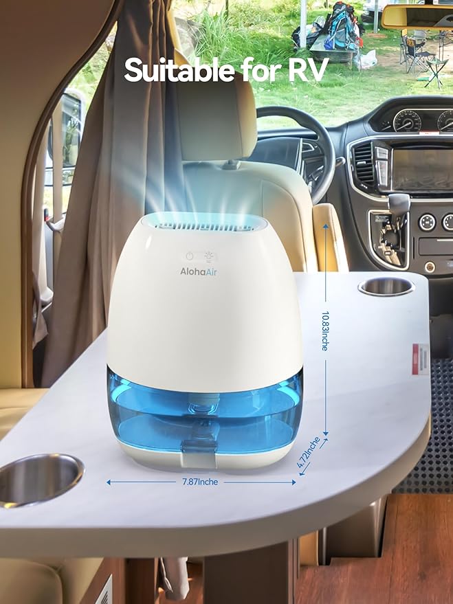 Dehumidifiers for Home, 34 oz Small Dehumidifier for Room, Quiet Dehumidifiers for Bathroom, Bedroom, RV, Closet with Auto Shut Off, 7 Colors Night Light - Image 4