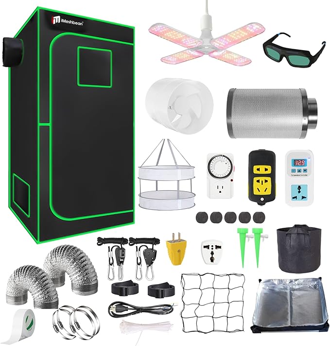 40"x40"x80" Grow Tent Kit,Complete System High Reflective Mylar Indoor Grow Tent +Full Spectrum LED Grow Light Combo Hydroponics Indoor Plant Growing Tent + Carbon Filter by iMeshbean