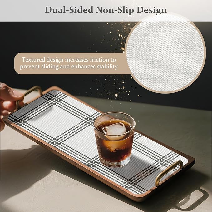 FINNEZ Drawer and Shelf Liner for Kitchen Cabinet Non Adhesive Non Slip 12in x 30FT, Heavy Duty Gripper Cabinet Liners, Waterproof No Residue Easy Cut with Measuring Tape & Cutter Tool (White Stripes) - Image 2