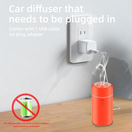 100ML Car Essential Oil Diffuser, Mini Air Humidifier with 7-LED Color Changing, Suitable for Car (Orange) - Image 2