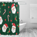 Christmas Santa Leaf Green Shower Curtain Liner 72×72 inch for Bathroom Curtain Anti Mold Shower Curtain with Hooks Bathroom Accessories by Unknown
