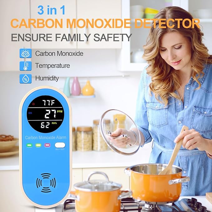 Plug-in Carbon Monoxide Detector with Real-Time CO Display & Temperature/Humidity Monitor, Plug-in CO Alarm for Home, RV, Apartment, Indoor Air Safety 2-Pack - Image 2