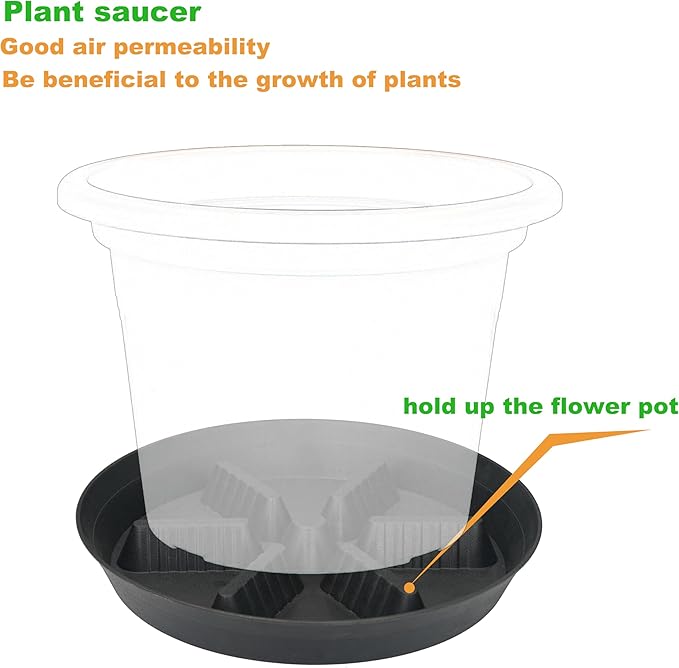 2 Pack Plant Saucer 17 inch 2 Pack, Raised Middle Plant Trays for Pots, Large Plastic Plant Saucers for Indoors, Water Tray for Plants,Drip Trays Plant Stand Water Catcher Tray, Pot Saucers for Plants - Image 4