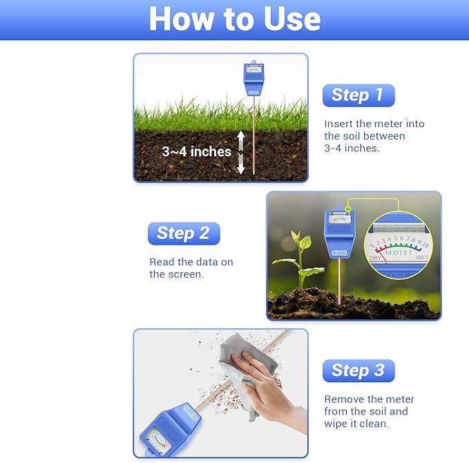 Soil Moisture Meter Tester for Plants, Hygrometer Moisture Sensor for Houseplants Indoor Outdoor Garden Lawn Use - Plant Water Gauge Test Kit - No Battery Needed - Gardening Gifts - Image 3