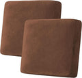 H.VERSAILTEX Velvet Stretch Couch Cushion Cover Plush Cushion Slipcover for Chair Loveseat Sofa Cushion Furniture Protector Seat Cushion Sofa Cover (2 Piece Large Sofa Cushion Covers, Caramel) by HVERSAILTEX