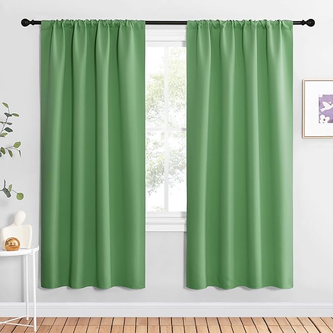 NICETOWN Blackout Curtains for Living Curtains, Froest Green, 2 Panels, 42 by 72, Room Darkening Window Curtain Panels, Easy-Care Solid Thermal Insulated Draperies/Drapes for Daughter Room by NICETOWN
