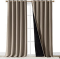 NICETOWN 100% Blackout Blinds, Laundry Room Decor Window Treatment Curtains for Large Patio Sliding Door, Thermal Insulated Taupe Curtains for Bedroom, Set of 2, 70 inches x 108 inches by NICETOWN
