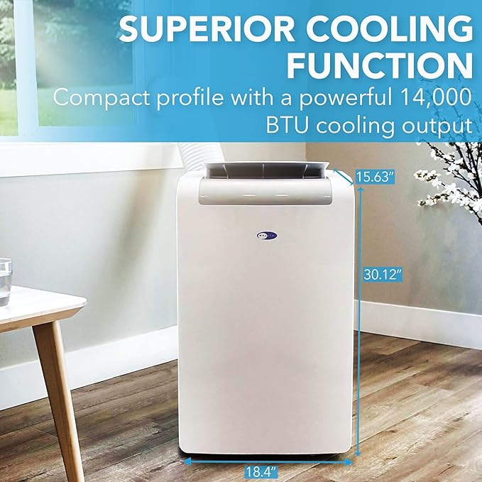 Whynter ARC-148MHP 14,000 BTU Portable Air Conditioner and 10,000 BTU Portable Air Heater with Dehumidifier and Fan for 500 Square Foot Rooms, White - Image 3