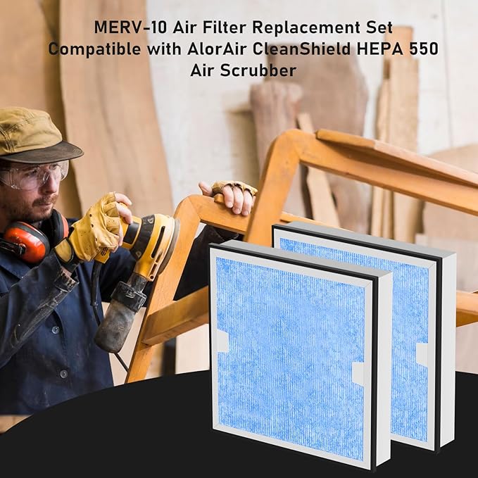 Carmerny HEPA & Activated Carbon Filter Replacement Set Compatible with AlorAir CleanShield HEPA 550 Air Scrubber (Pack of 2) - Image 4