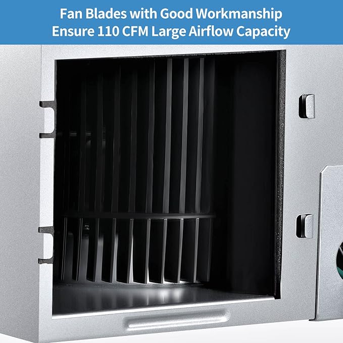 Bathroom Exhaust Fan 110 CFM Very Quiet with Matel Housing, Ceiling Mount Ventilation Fan Large Air-flow Capacity, Energy-Saving Household Bath Vent Extractor, White Plastic Grille - Image 7