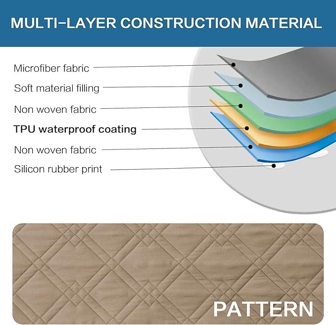H.VERSAILTEX 100% Waterproof Sofa Slipcover Washable Loveseat Cover for 2 Cushion Cover Non-Slip Furniture Protector with Silicone Backing Couch Cover for Pets (Oversized Loveseat, Taupe) - Image 7
