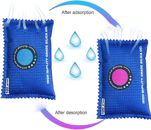 100g Desiccant Bag, Closet Dehumidifier Bags, Silica Gel Desiccant Moisture Absorbers, Wardrobe Car Interior Home Office Kitchen Bathroom Bedroom, Moisture Odor Control Durable Reusable (CC) - Image 2