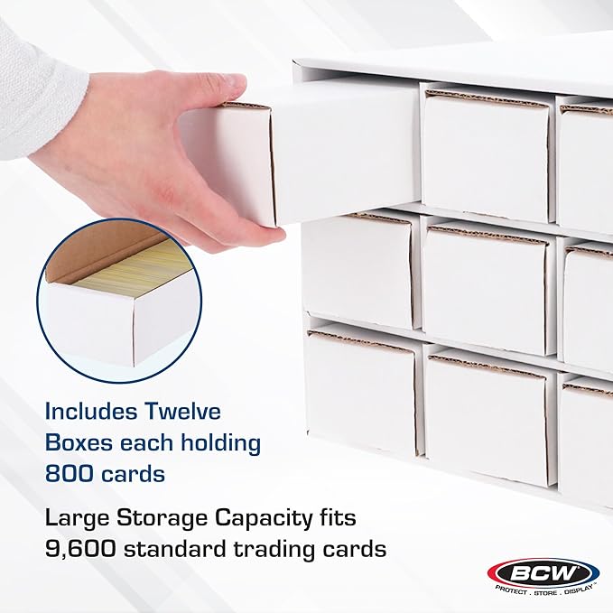 BCW Card House Storage Unit with 12 x 800ct Boxes | Holds Up to 9600 Cards | Organizer for Sports Cards, Pokémon, Magic: The Gathering & More - Image 4