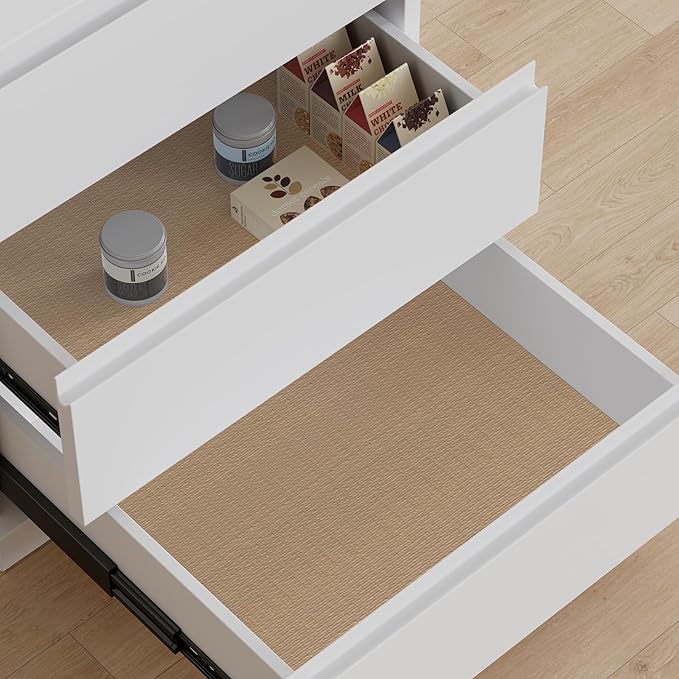 Drawer Liner, Shelf Liners for Kitchen Cabinet Waterproof & Oil-Proof Cupboard Liner Non-Slip Drawer Mat PVC Material Non Adhesive Kitchen Liner for Countertop Beige 11.8 x 236.2 Inches - Image 2