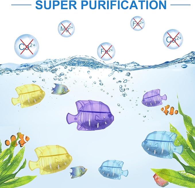 10PC Humidifier Cleaner Fish Universal Humidifier Tank Cleaner Works in All humidifiers and Fish Tanks Purifies Water, Prevent Hard Water Build-Up,Demineralization Cleaner(Blue Yellow Purple) - Image 3