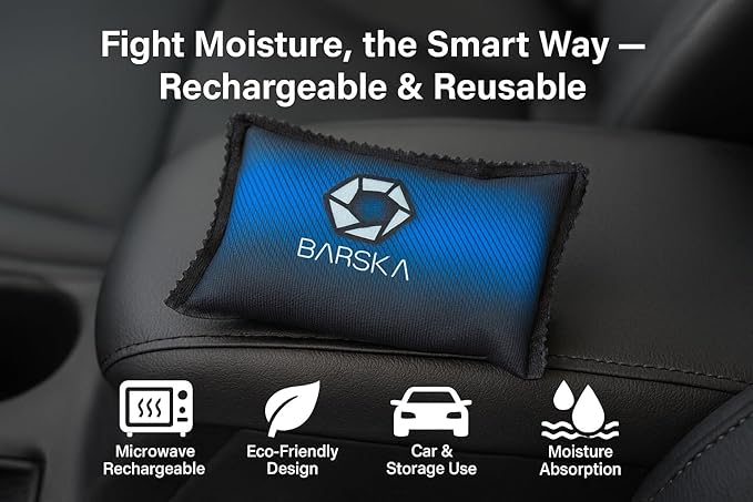 BARSKA 150g Rechargeable Desiccant Dehumidifiers – 2-Pack Reusable Moisture Absorbers for Safes, Closets, Cars, Basements – Microwaveable Silica Gel Humidity Control - Image 2