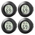 4-Pack Mini Hygrometer Thermometer Indoor Outdoor Round Humidity Meter, Small Digital LCD Monitor Thermometer Temperature Gauge Humidity Sensor (℉) or (℃) for Reptile Thermostat, Jars by Unknown