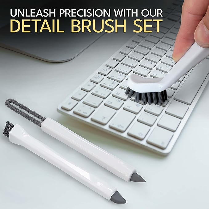Small Cleaning Brush Set 3pcs—Crevice Brushes for Cleaning—Scrub Brushes Set with Silicone Tipped Scrub Brush—Stiff Handle Miniature Cleaning Brush for Kitchen Uensils, Tight Spaces, Tub, Shower - Image 8