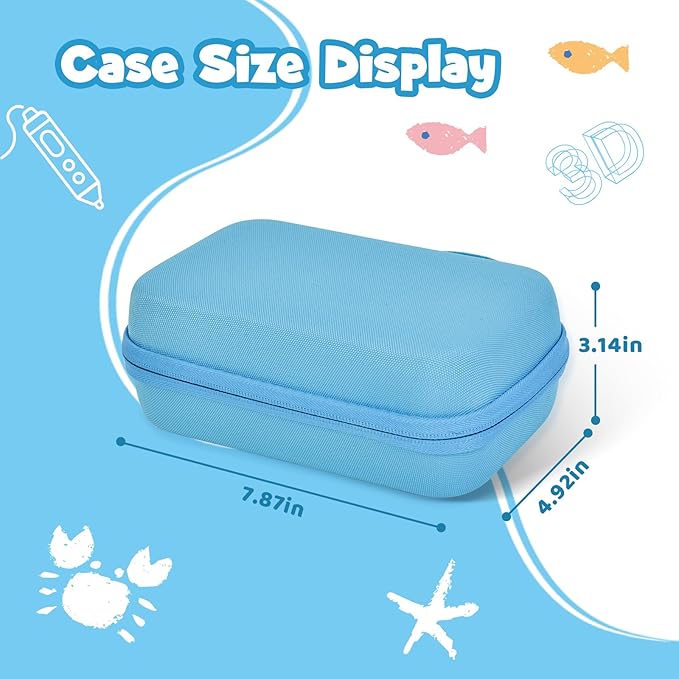 Case Compatible with 3Doodler Start+ Essentials for 3D Pen Set for Kids, Carrying Holder Fit for Printing Pens, Storage Organizer for Printing Filament Refill, Micro-USB Charger (3D-04B-Blue) - Image 2