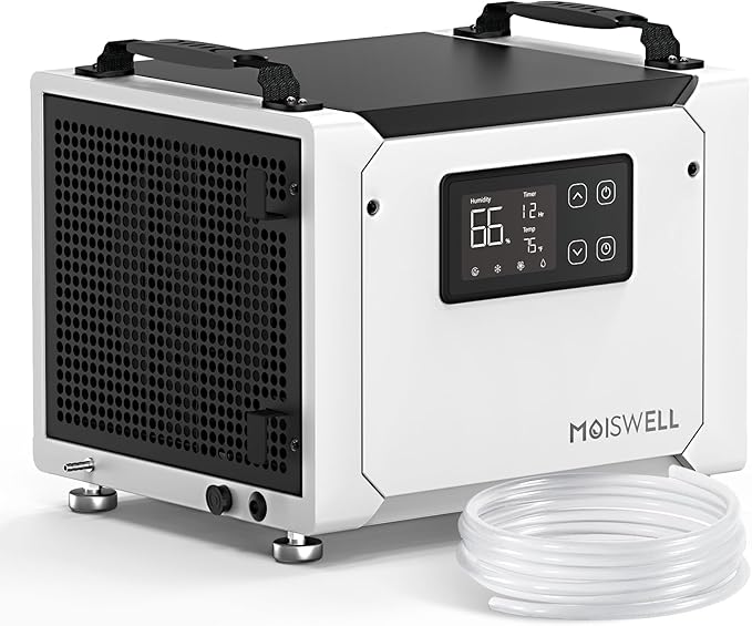70 Pints Commercial Dehumidifier with Pump, Portable Crawl Space Dehumidifiers for Basement and Home, Energy Star Efficient Certified, Automatic Defrost by Moiswell