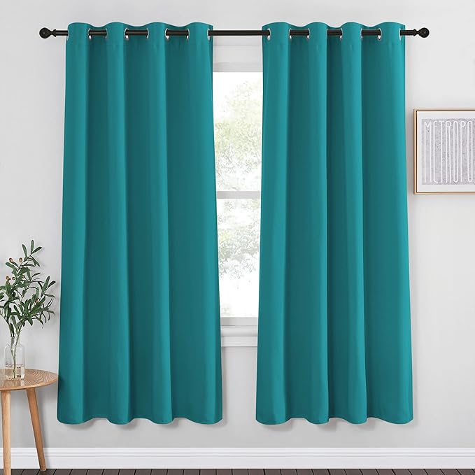 NICETOWN Blackout Window Curtains & Drapes - Thermal Insulated Grommet Light Blocking Window Treatment Privacy Drape for Bedroom/Living Room (Peacock Teal, 1 Panel, W52 x L72) by NICETOWN