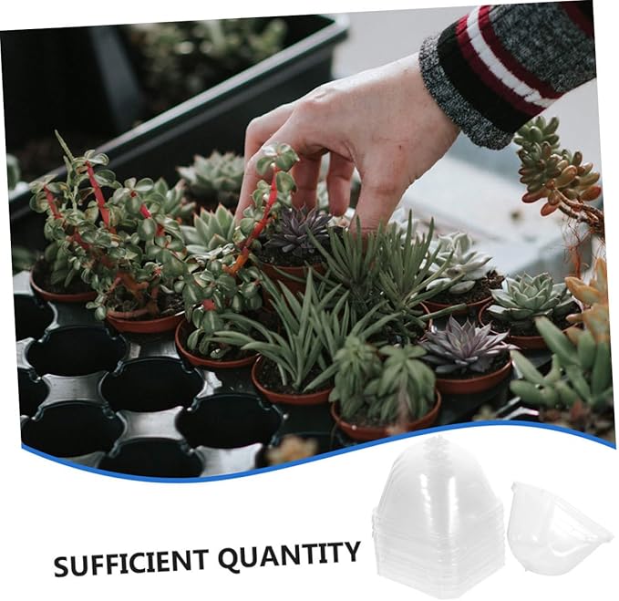 12pcs Reusable Garden Dome Covers Transparent Square Cloche for Succulents Efficient Humidity Preservation for Flower Pot Protection and Optimal Growing Environment - Image 3