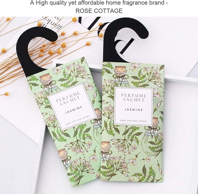 ROSE COTTAGE Large 12 Packs Jasmine Hanging Closet Deodorizer Air Freshener Long Lasting Scented Sachets Smell Goods for House - Image 8