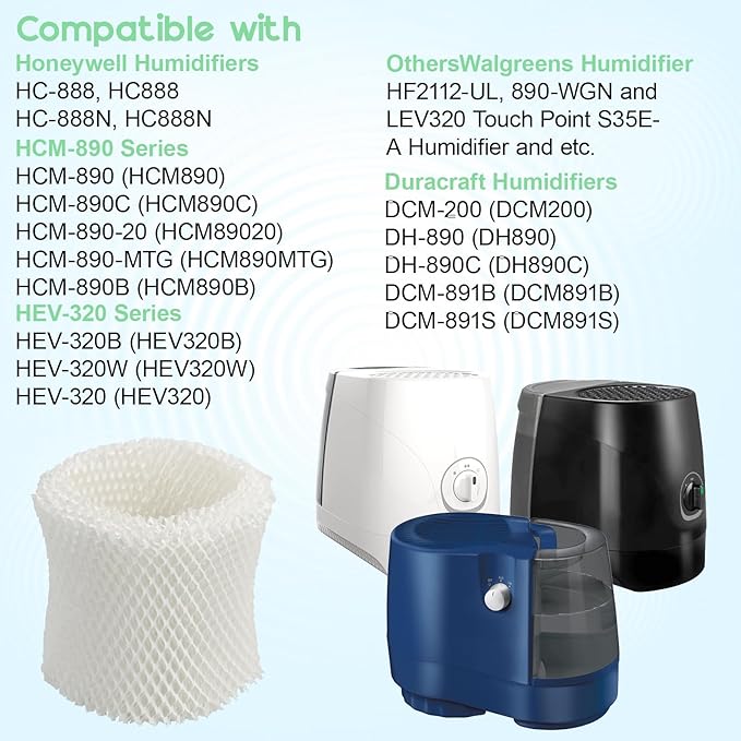 Humidifier Wicking Filters Replacement for Honeywell HC-888, HC-888N, Filter C, HCM-890, HEV-320 Series, Compatible with Duracraft DCM-200, DH-890 2-Pack - Image 3