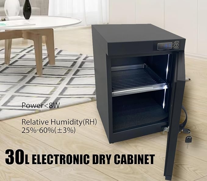 Modern 30L Camera Storage Box, Electronic Dry Cabinet, Digital Control Dehumidify, 2-Tier Camera Storage, Temperature Humidity LED Display - Image 2