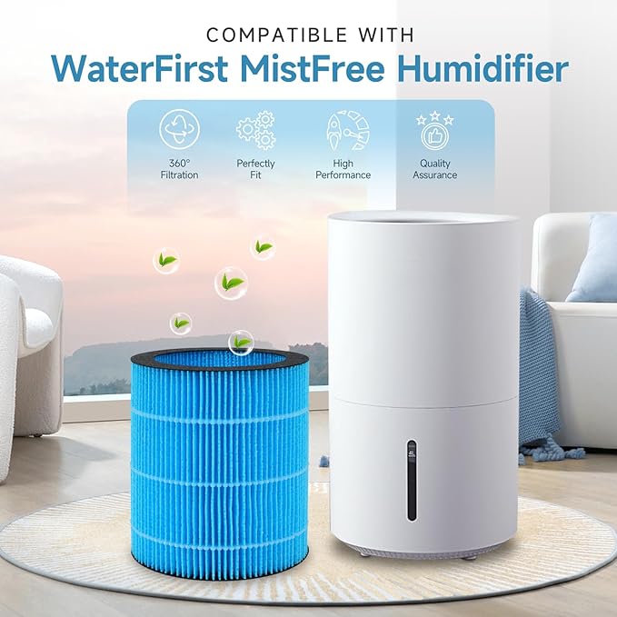 Polymer Fiber Filter for WaterFirst & Lamon MistFree Humidifier, High-Efficiency Filter Dust, Large Particles, 2 Pack - Image 2