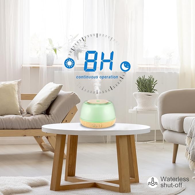 300ml Essential Oil Diffuser with Remote Control, 7-Color LED Lights, 4 Timer Modes, Quiet Ultrasonic Aromatherapy for Home, Office, Room, Small & Stylish Design - Image 6